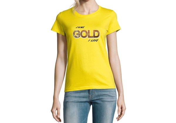 T-shirt Femme  GOLD j'aime