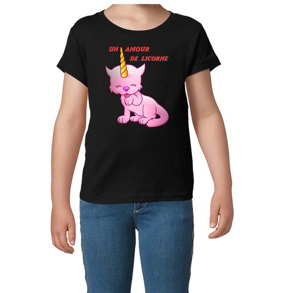 T-shirt Fille Un amour de licorne
