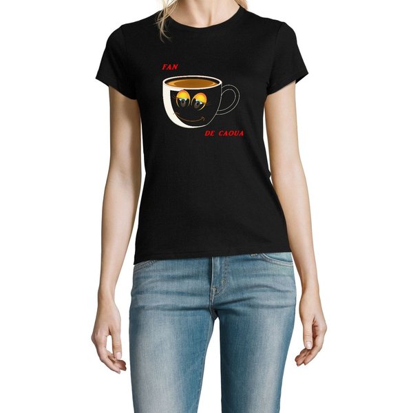 T-shirt Femme Fan de caoua (café)